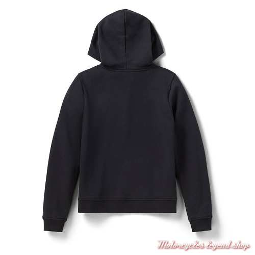 Sweatshirt Skull Willie G Bling Harley-Davidson femme, à capuche, noir, dos, 96309-26VM