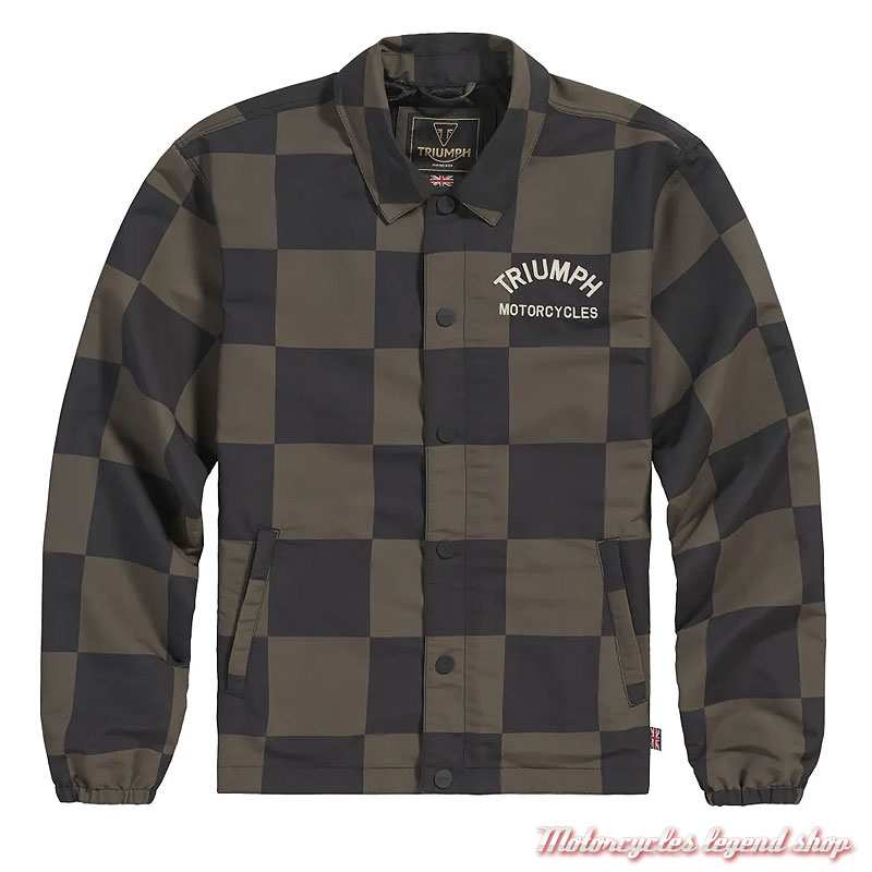 Veste Carter Damier Triumph homme Iron, coton, nylon, pressions, MTES26400