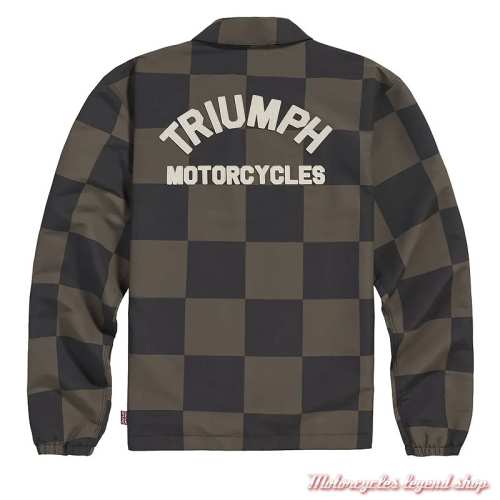 Veste Carter Damier Triumph homme Iron, coton, nylon, pressions, dos, MTES26400