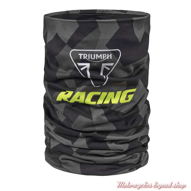 Tour de cou Racing Camo Triumph noir, gris, jaune fluo, polyester, MTUS26709