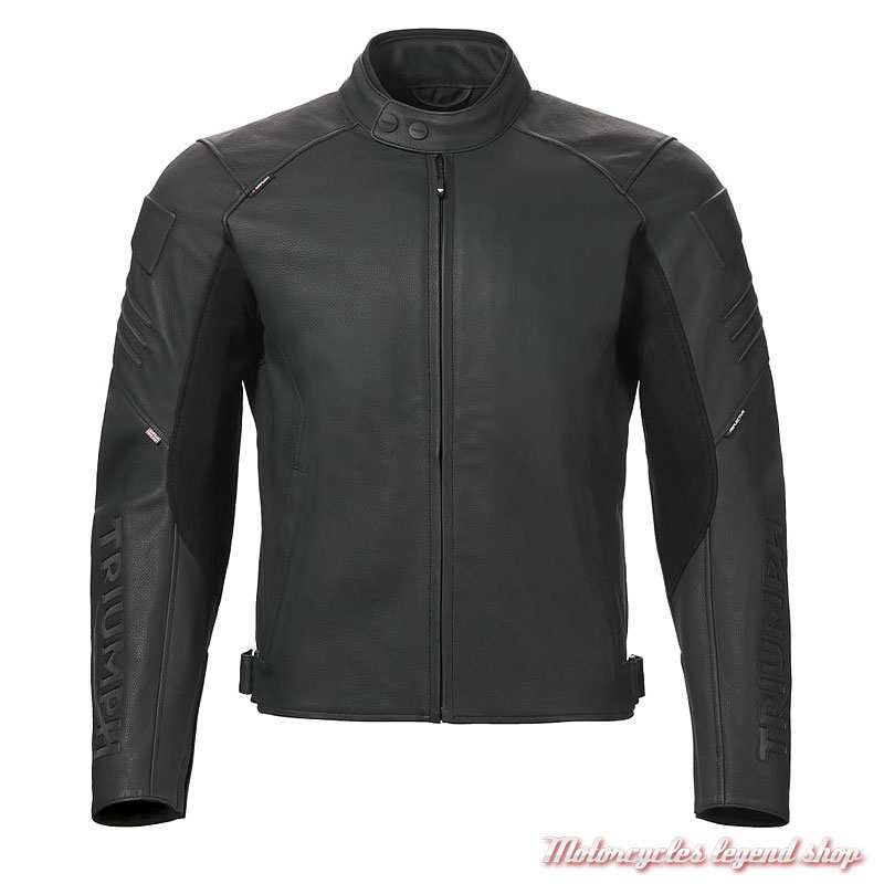 Blouson cuir Sabre Triumph homme, noir, réfléchissant, MLES26003