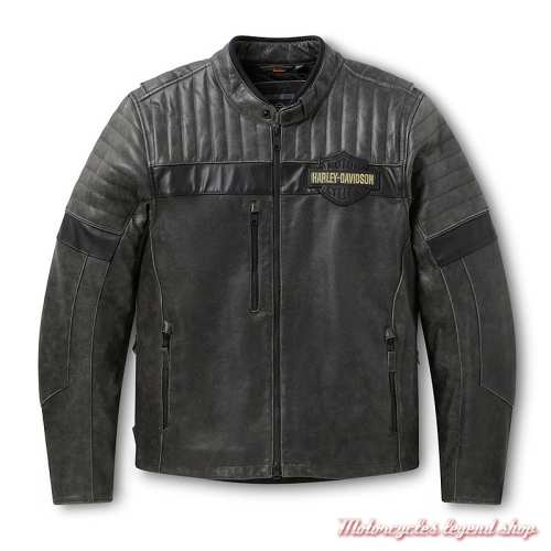 Blouson cuir Passing Link III Harley-Davidson homme, noir vieilli, 98001-26VM