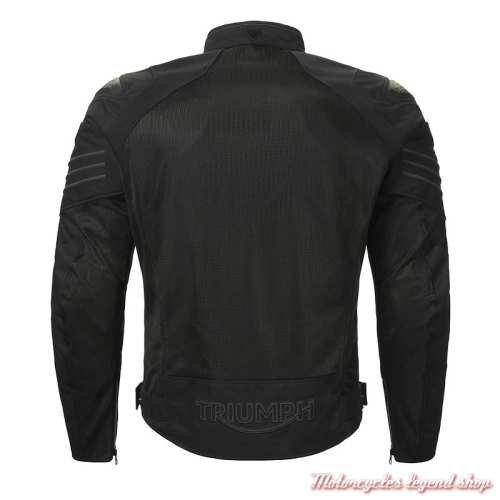 Blouson textile Shrike Triumph homme Tri tech, noir, dos, MTPS26009