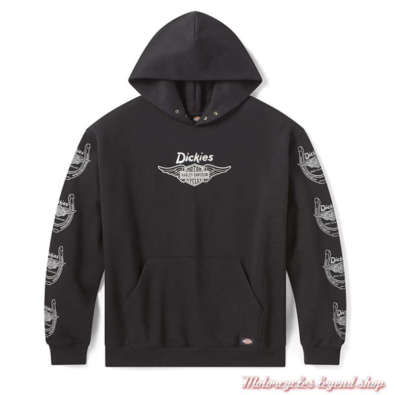 Sweatshirt black Horseshoe Dickies x Harley-Davidson unisexe, à capuche, coton, poly, 96090-26VX 