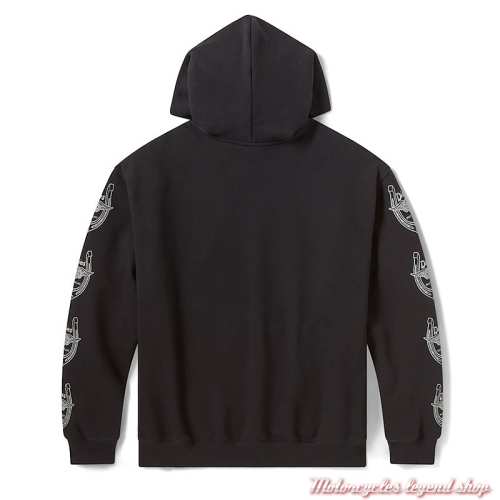 Sweatshirt black Horseshoe Dickies x Harley-Davidson unisexe, à capuche, coton, poly, dos, 96090-26VX 