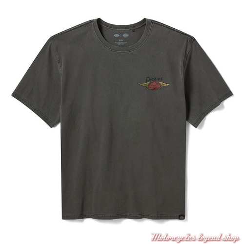 Tee-shirt 1930 Moto Racer Dickies x Harley-Davidson homme, manches courtes, noir délavé, coton, 96094-26VM
