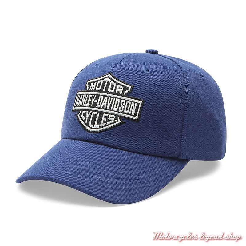 Casquette Bar & Shield bleue Harley-Davidson homme, coton, brodé, réglable, 97629-26VM