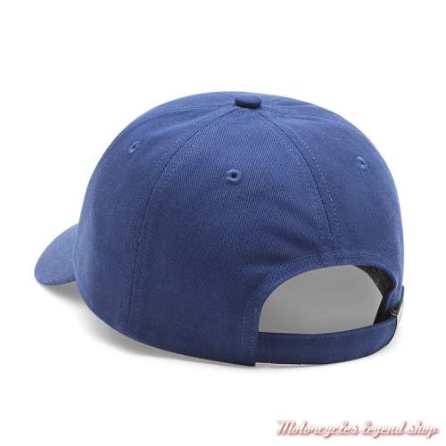 Casquette Bar &amp; Shield bleue Harley-Davidson homme, coton, brodé, réglable, dos, 97629-26VM