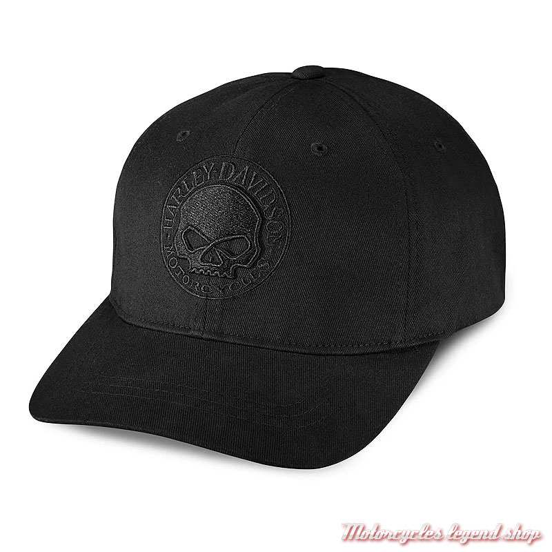 Casquette Skull Willie G black Harley-Davidson homme, stretch, brodé, 99421-16VM 