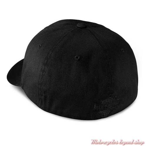 Casquette Skull Willie G black Harley-Davidson homme, stretch, brodé, dos, 99421-16VM 