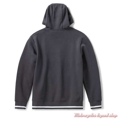Sweatshirt Essential Bar &amp; Shield Harley-Davidson homme, à capuche, gris foncé, conton, poly, dos, 96141-26VM