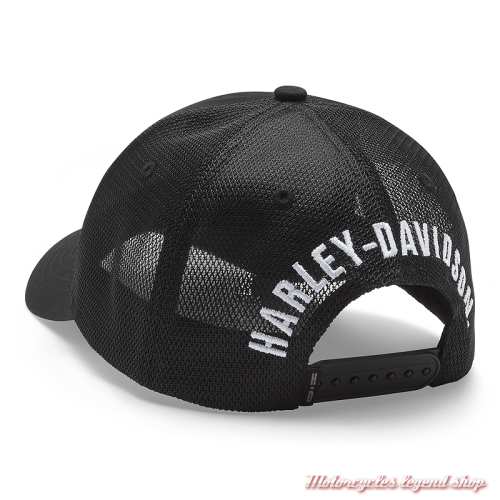 Casquette trucker Star &amp; Stripes Harley-Davidson homme, noir, dos, 97634-26VM 