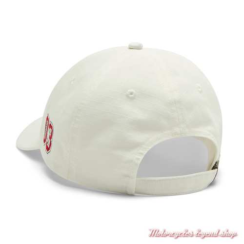 Casquette blanche Harley-Davidson femme, coton ripstop, brodée, réglable, dos, 97646-26VW