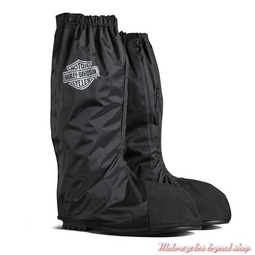 Guêtres anti-pluie Harley-Davidson homme, sur-bottes, nylon, noir, réfléchissant, 98156-21VX