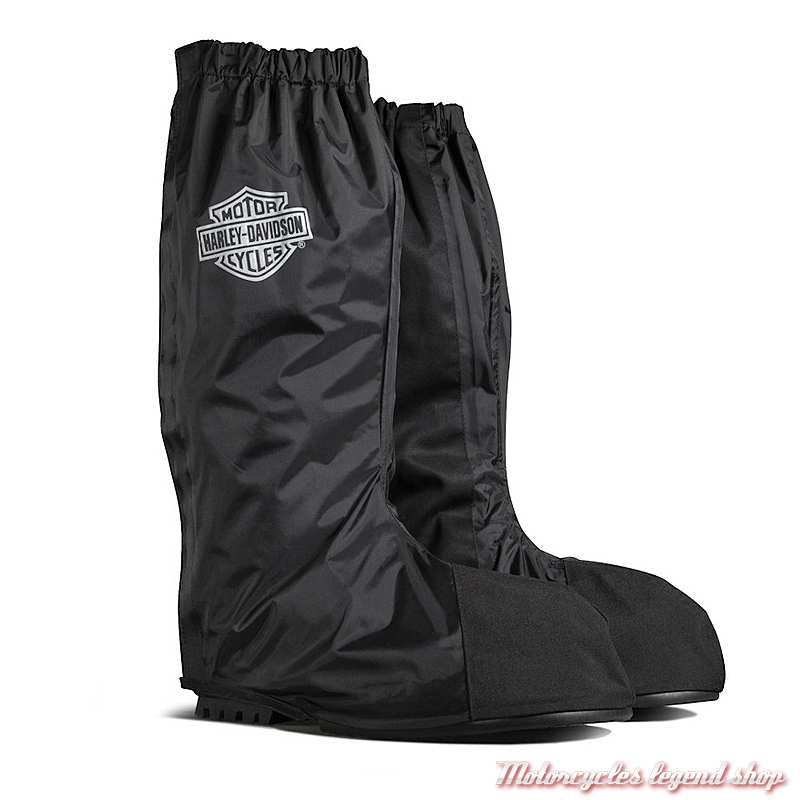 Guêtres anti-pluie Harley-Davidson homme, sur-bottes, nylon, noir, réfléchissant, 98156-21VX