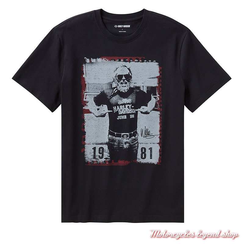 Tee-shirt Willie G Harley-Davidson homme, noir, manches courtes, coton, 96164-26VM