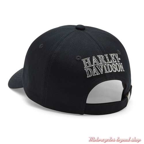 Casquette Winged Bling Harley-Davidson femme, noir, réglable, dos, 97644-26VW 