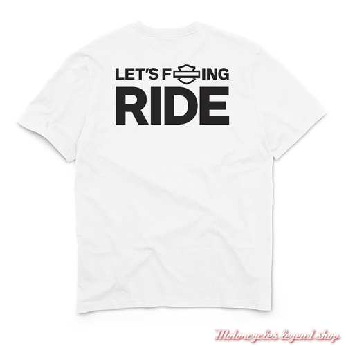 Tee-shirt LFR Essential Harley-Davidson homme, blanc, manches courtes, coton, dos, 96738-26VM