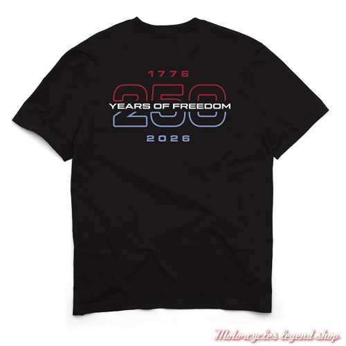 Tee-shirt 250TH Harley-Davidson homme, noir, manches courtes, coton, dos, 96741-26VM