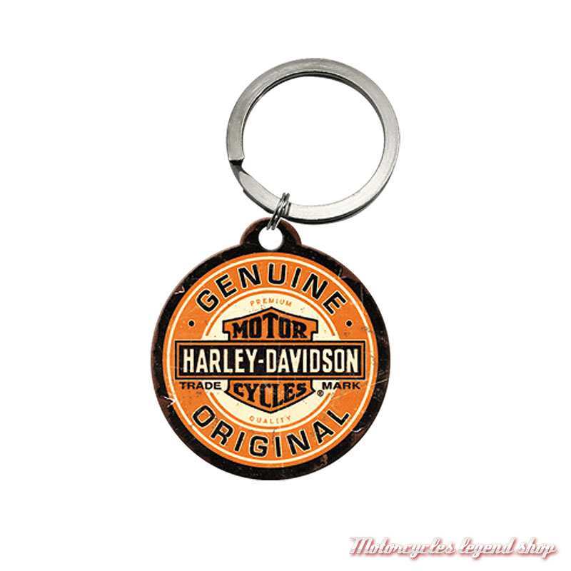 Porte clés Genuine Harley-Davidson Bar & Shield orange, en métal, 48055