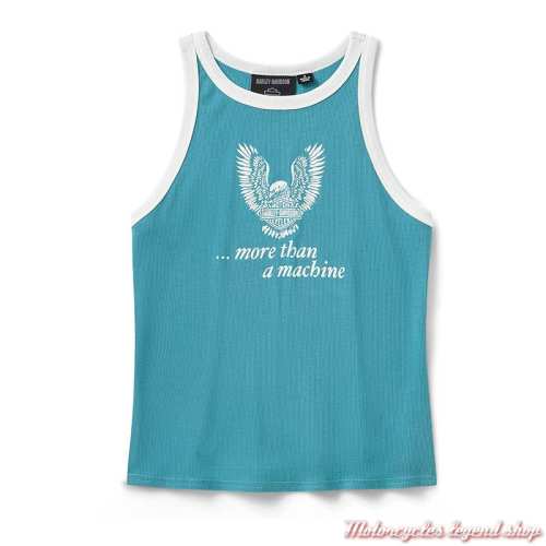 Débardeur Ringer More Than a Machine Harley-Davidson femme, bleu turquoise, coton, modal, 96249-26VW
