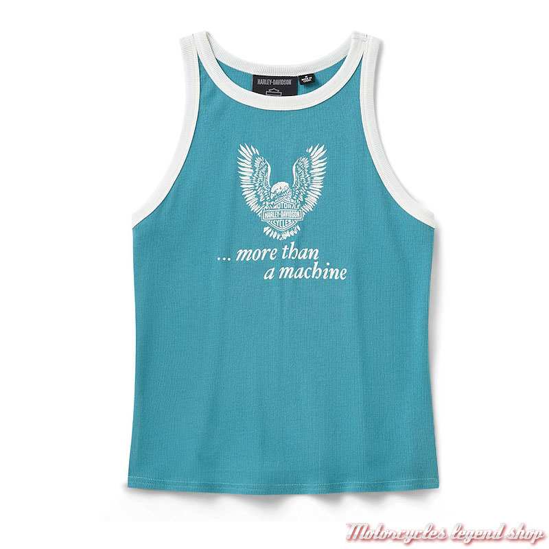 Débardeur Ringer More Than a Machine Harley-Davidson femme, bleu turquoise, coton, modal, 96249-26VW
