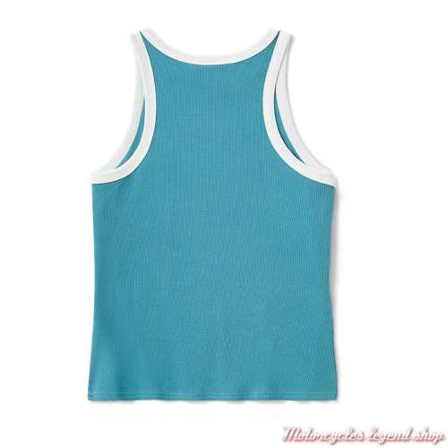 Débardeur Ringer More Than a Machine Harley-Davidson femme, bleu turquoise, coton, modal, dos, 96249-26VW