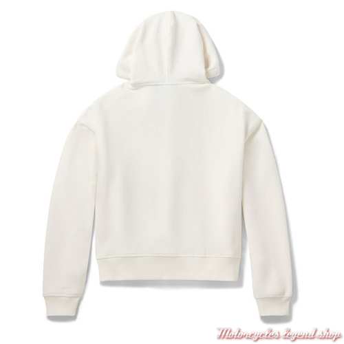 Sweatshirt capuche Enthusiast Vintage 1976 Harley-Davidson femme, écru, coton, dos, 96222-26VW