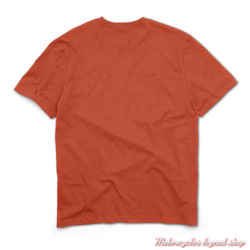 Tee-shirt Bar &amp; Shield orange Harley-Davidson homme, coton, manches courtes, dos, 96487-26VM