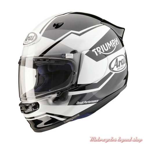 Casque intégral Quantic Triumph X Arai, noir, blanc, brillant, MHMS24000