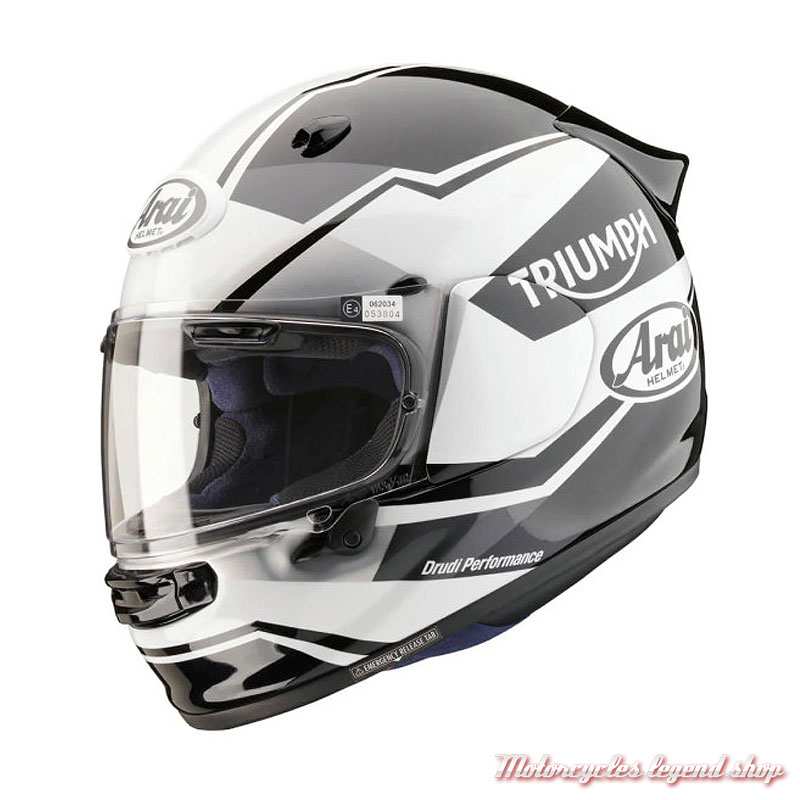 Casque intégral Quantic Triumph X Arai, noir, blanc, brillant, MHMS24000