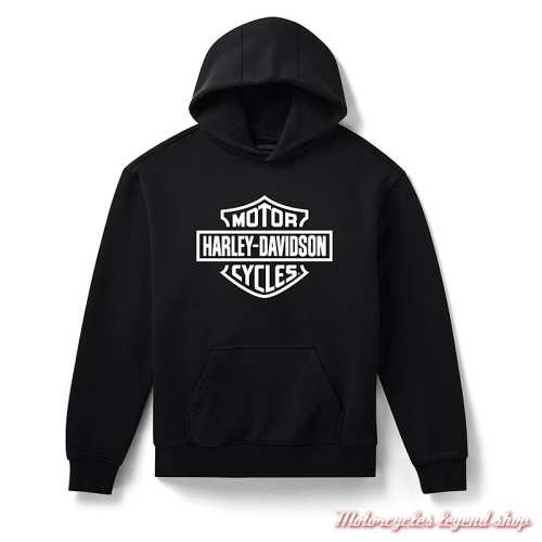 Sweatshirt à capuche Bar & Shield black Harley-Davidson homme, coton, poly, 96406-26VM