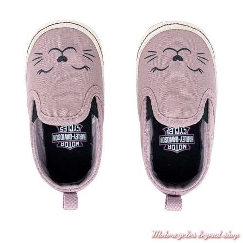 Chaussures Chat Bébé fille Harley-Davidson, rose, coton, dessus, 5003633