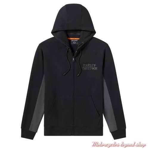 Sweatshirt Willie G. Skull Harley-Davidson homme, zippé, à capuche, noir, gris, cache cou willie G, 99104-26VM