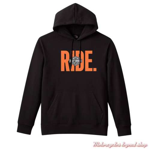 Sweatshirt à capuche Ride Harley-Davidson homme, noir, coton, poly, 96823-26VM