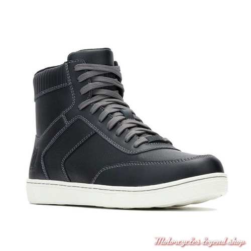 Baskets Grady black Harley-Davidson homme, waterproof, lacets gris, externe D97333