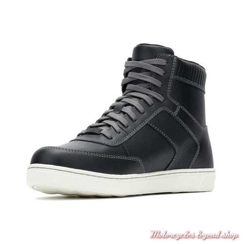 Baskets Grady black Harley-Davidson homme, waterproof, lacets gris, interne D97333