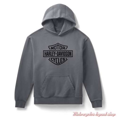 Sweatshirt à capuche Bar & Shield Grey Harley-Davidson homme, coton, poly, 96749-26VM