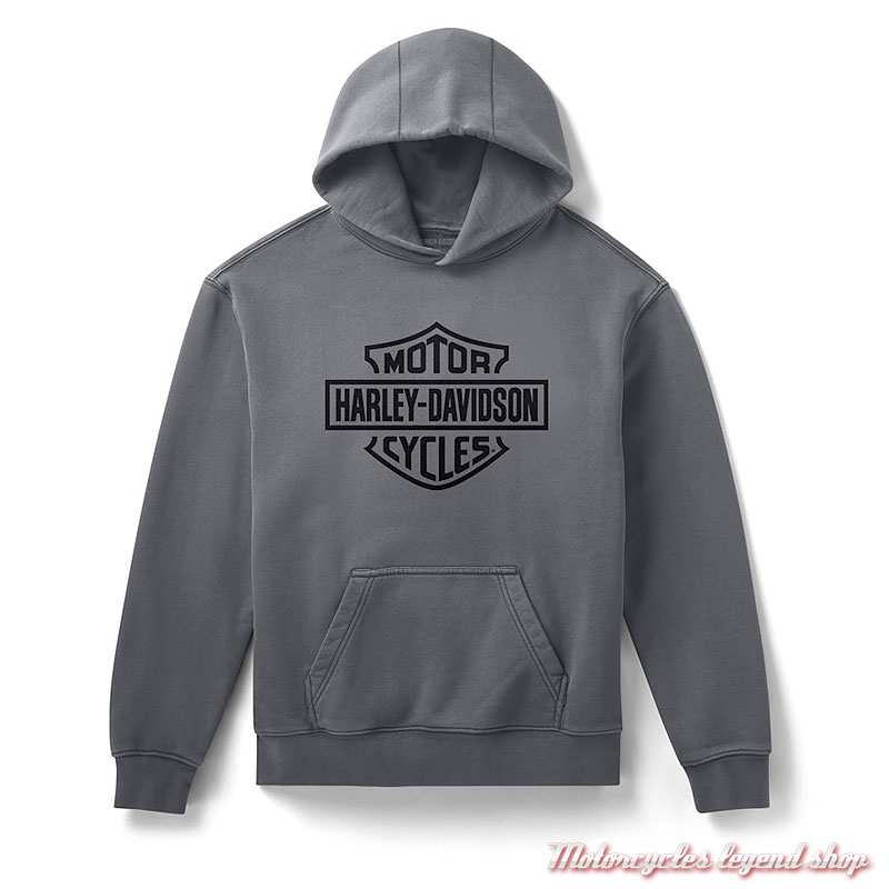 Sweatshirt à capuche Bar & Shield Grey Harley-Davidson homme, coton, poly, 96749-26VM