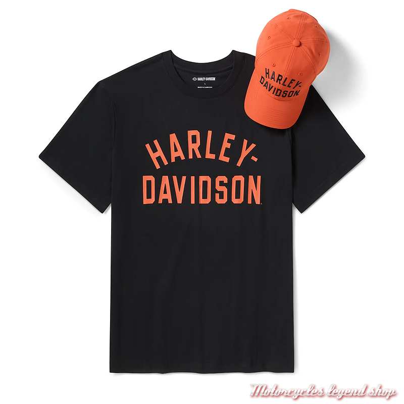 Ensemble t-shirt coton manches courtes et casquette nylon Racer homme Harley-Davidson, 96492-26VM