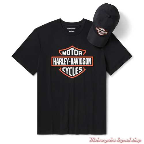 Ensemble t-shirt et casquette Bar & Shield homme Harley-Davidson, coton, nylon, 96494-26VM