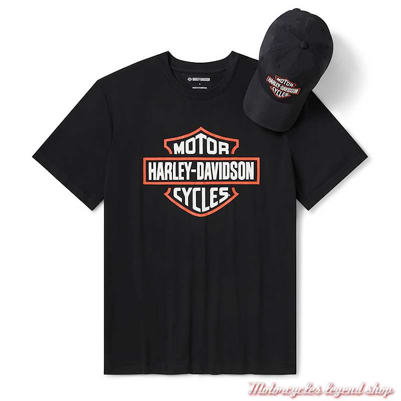 Ensemble t-shirt et casquette Bar & Shield homme Harley-Davidson, coton, nylon, 96494-26VM