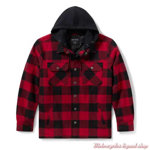 Surchemise à carreaux Rouge et noir Harley-Davidson homme