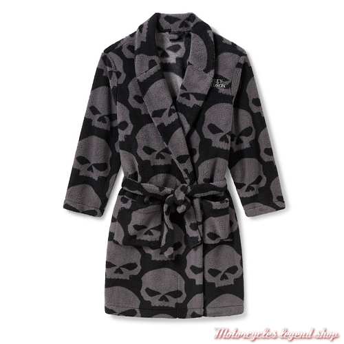 Peignoir Willie G homme Harley-Davidson, noir, gris, polyester polaire, 96433-26VM