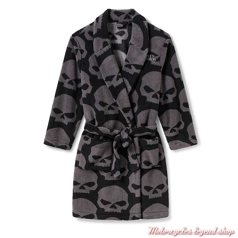 Peignoir Willie G homme Harley-Davidson, noir, gris, polyester polaire, 96433-26VM