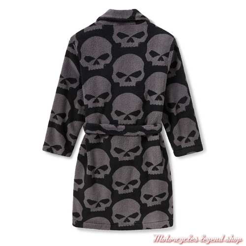 Peignoir Willie G homme Harley-Davidson, noir, gris, polyester polaire, dos, 96433-26VM