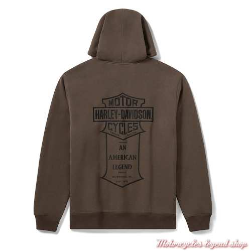 Sweatshirt zippé à capuche American Classic, intérieur plaid, coton, poly, dos, 96430-26VM