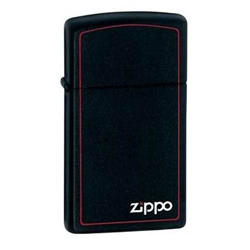 Zippo essence slim, métal, noir mat, liseré rouge Zippo 810620