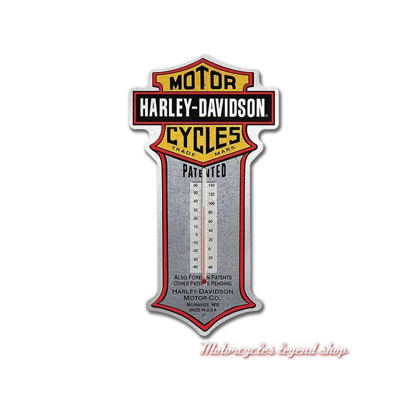 Thermomètre Patent Bar & Shield, mural, métal, vintage, Harley-Davidson HDL-10095