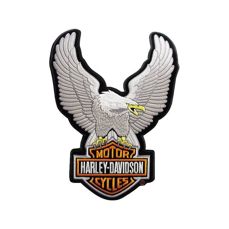 Harley Davidson Écusson/patch Modèle Argent Bar & Shield Taille 10,2 cm x 8,5 cm 